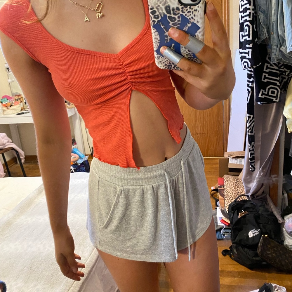Orange cotton on tank top